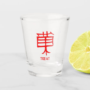 Copo De Shot Vidro vermelho de Kanji Treat