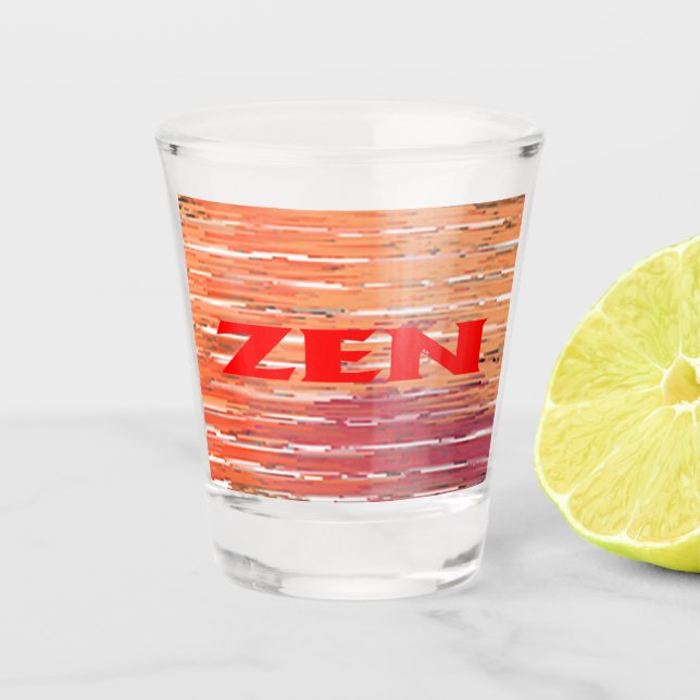 Copo De Shot Vidro vermelho Zen (Frente)