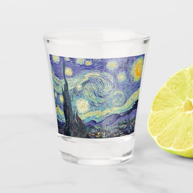 Copo De Shot Vincent Van Gogh A Noite Estrelada  (Frente)