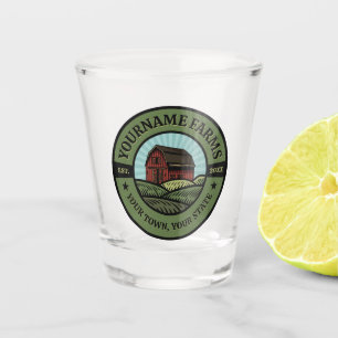 Copo De Shot Vintage Barn ADD NAME País Fazendas Culturas Agríc