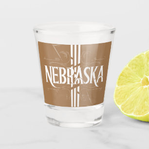 Copo de Shot Vintage do Estado de Nebraska