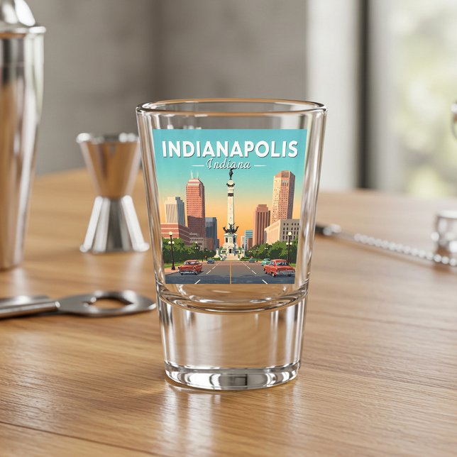 Copo De Shot Vintage Indianapolis Indiana (Criador carregado)