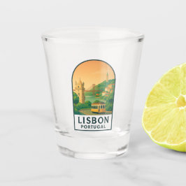 Copo de Shot Vintage Lisboa Portugal – Ilustração