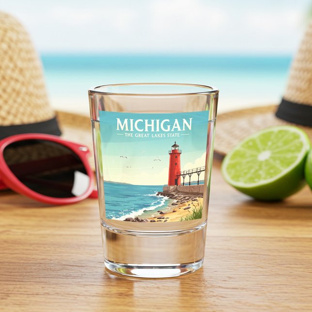 Copo De Shot Vintage Michigan (Criador carregado)
