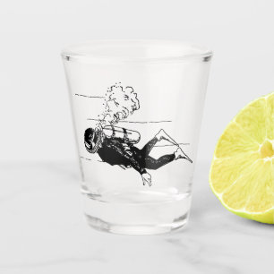 Copo De Shot Vintage Scuba Diver