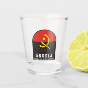 Copo De Shot Vintagem com desgaste do emblema de Angola
