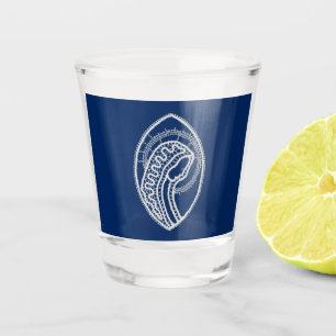 Copo De Shot Virgem Abençoada Maria, renda branca, azul marinho