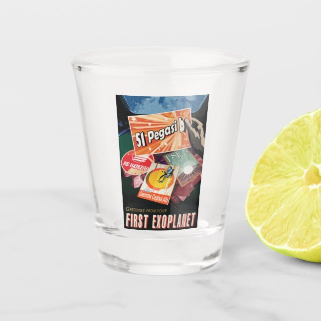 Copo De Shot Visite o primeiro exoplaneta encontrado fora do si (Frente)