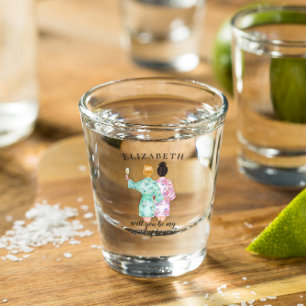 Copo De Shot Você será meu presente de Madrinha de casamento?