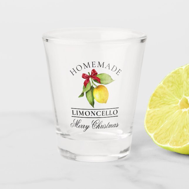 Copo De Shot Watercolor Lemon Homemade Limoncello Natal (Frente)