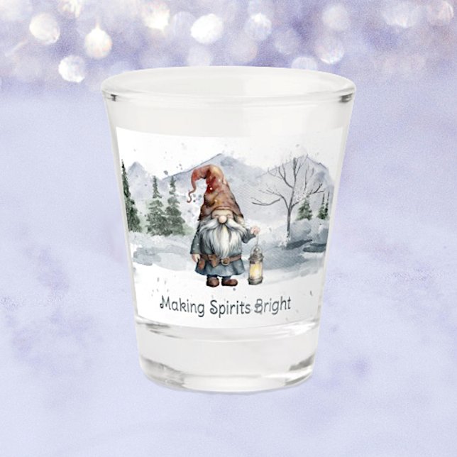 Copo De Shot Watercolor Winter Christmas Gnomo (Criador carregado)