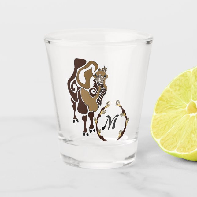Copo De Shot Whimsic Bactrian Camel Monograma (Frente)