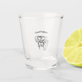 Copo De Shot Whimsical Boxer: Texto Editável