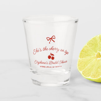 Copo De Shot Whimsy Red She's the Cherry on Top Bridal Shower