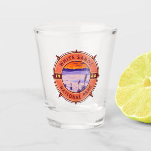 Copo De Shot White Sands National Park Retro Compass Emblem
