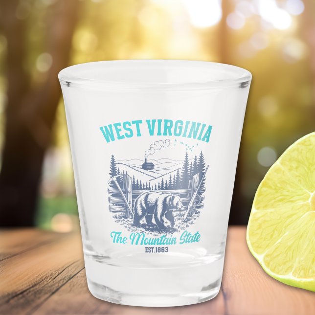 Copo De Shot Wild and Scenic West Virginia State Pride  (Criador carregado)