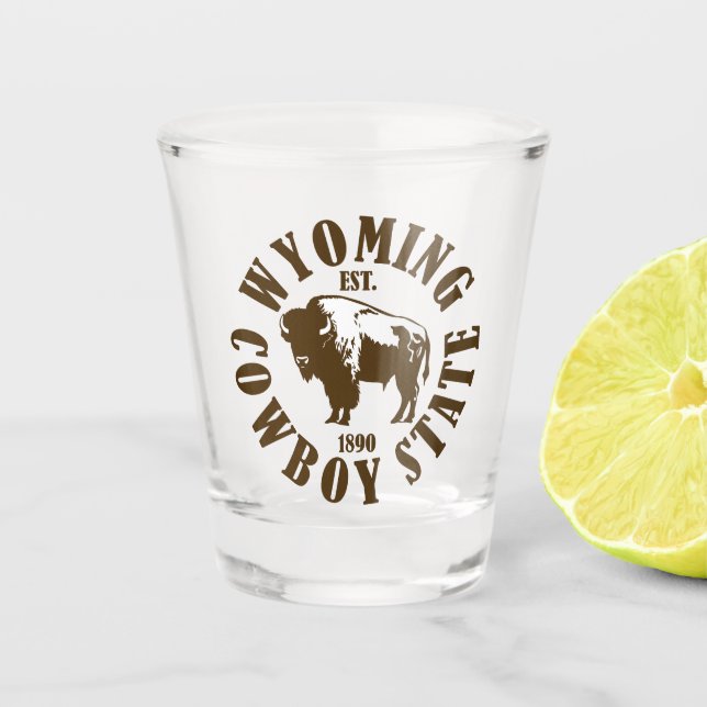 Copo De Shot Wyoming, Estado do Cowboy (Frente)