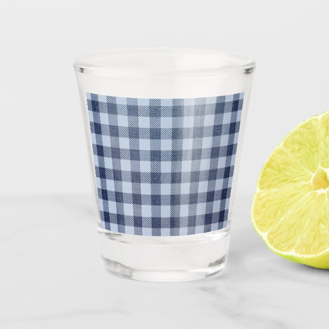 Copo De Shot Xadrez azul (Frente)