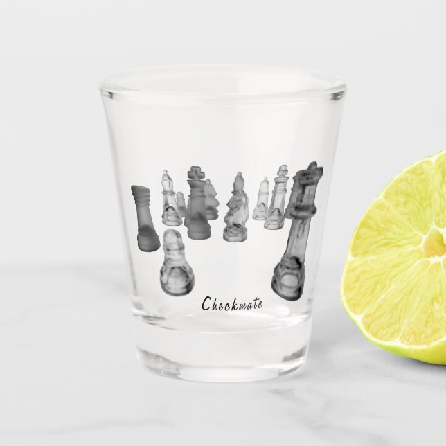 Copo De Shot Xadrez de Vidro (Frente)