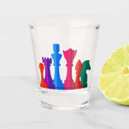 Copo De Shot Xadrez de Vidro Shot