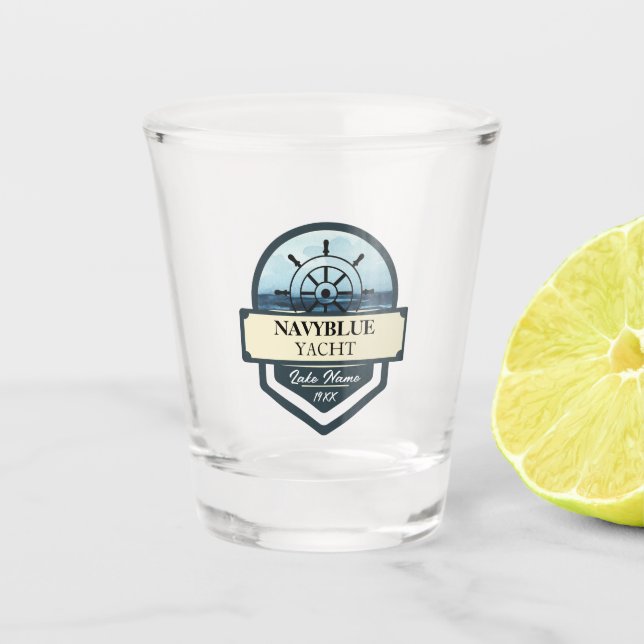 Copo De Shot Yacht club Marinho Náutico (Frente)