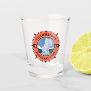 Copo De Shot Yellowstone National Park Retro Compass Emblem