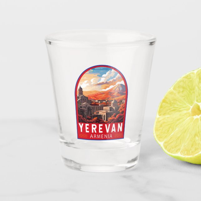 Copo De Shot Yerevan ArmenViagem Art Vintage (Frente)