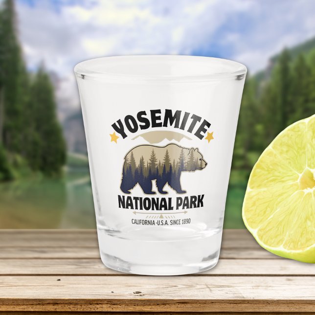 Copo De Shot Yosemite Bear Forest Vintage  (Criador carregado)