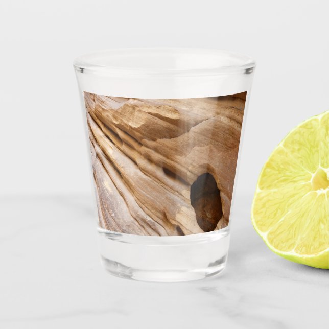 Copo De Shot Zion Canyon Wall I Abstrato Natureza Fotografia (Frente)