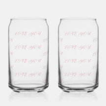 Copo de Vidro Love You | Copo para Beber Romântico