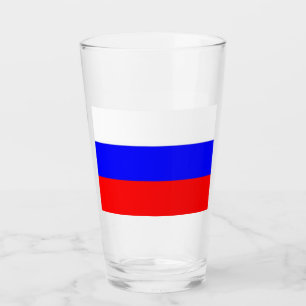 Copo de vidro Patriótico com bandeira da Rússia