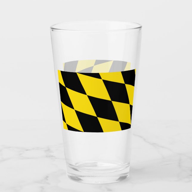 Copo de vidro Patriótico com bandeira de Munique (Frente)