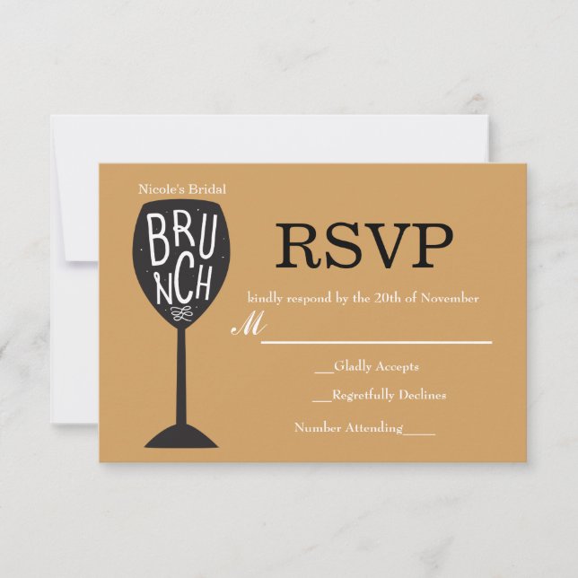 Copo de Vinho BRUNCH Cartão de Resposta para QUALQ (Frente)