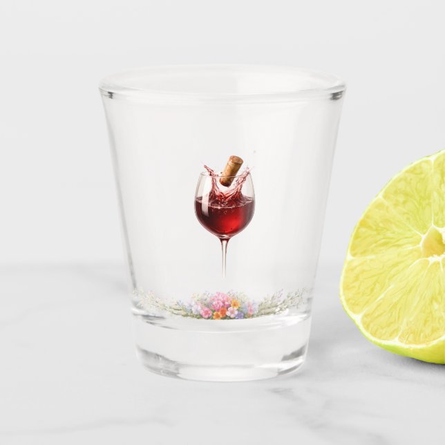 Copo de Vinho de Casamento Elegante Splash Shot Gl (Frente)