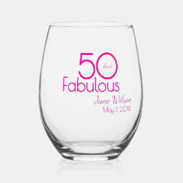 Copo de vinho rosa moderno 50 e fabuloso