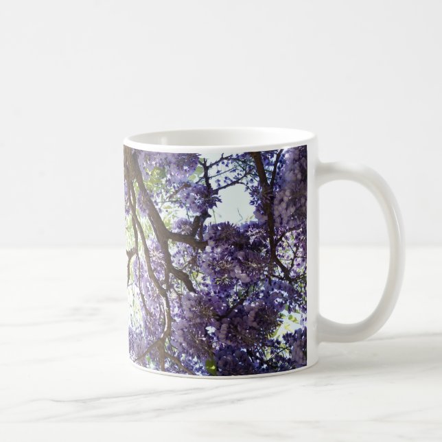 Copo floral da caneca da flor roxa das glicínias (Direita)