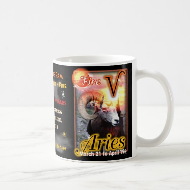 Copo ou caneca do zodíaco do Aries (Direita)