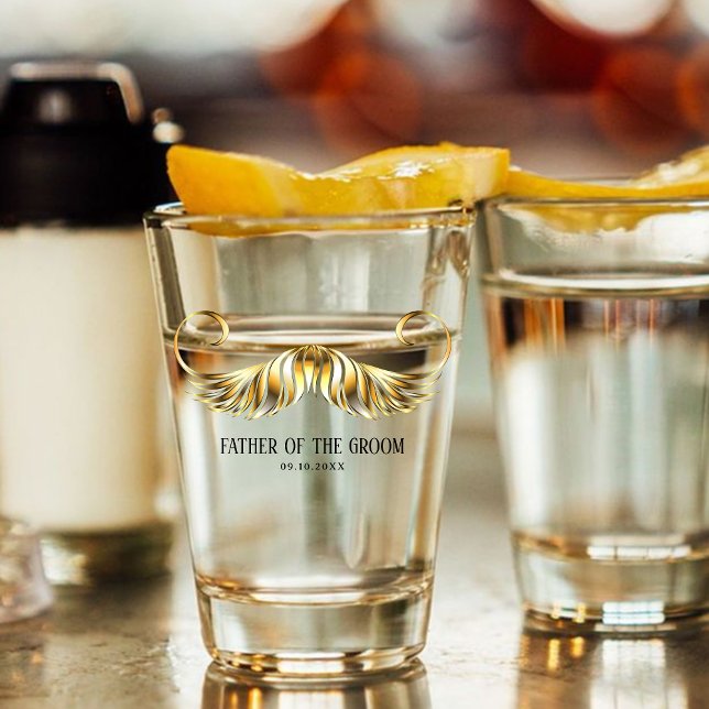 Copo para Shot de Bigode Dourado Personalizado par (Criador carregado)