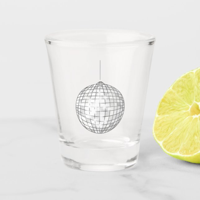Copo para Shot de Bola de Discoteca Prateada (Frente)