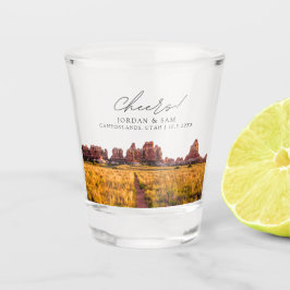 Copo para Shot de Casamento com Foto do Canyonland