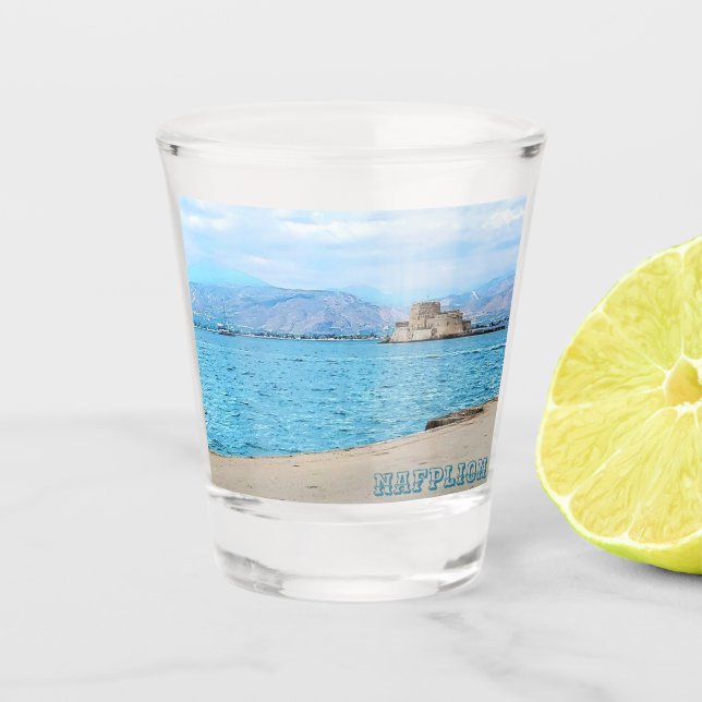 Copo para shot de lembrança de Nafplion Grécia (Frente)