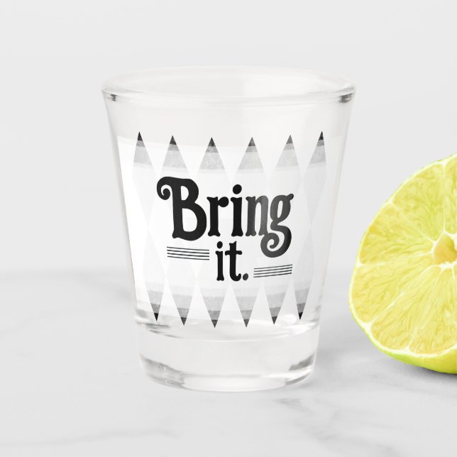 Copo Shot argila de diamante de solteira BRING IT (Frente)