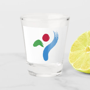 Copo shot patriótico com a bandeira de Seul