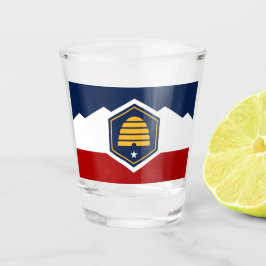 Copo shot patriótico com a bandeira de Utah, EUA
