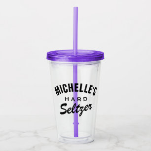 Copos de duro seltzer acrílicos de nome personaliz