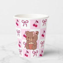 Copos de papel Bows & Bears