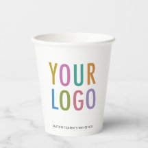 Copos de Papel Brancos Personalizados com Logotipo
