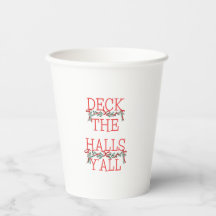 Copos de Papel de Natal Deck the Halls Y'all