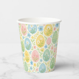 Copos de Papel Florais de Ovo de Páscoa em Aquarel