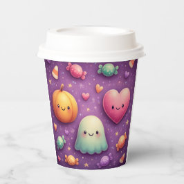 Copos de Papel Kawaii de Halloween Fofos